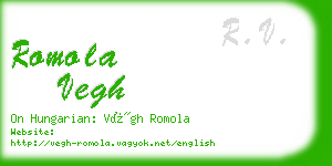 romola vegh business card
